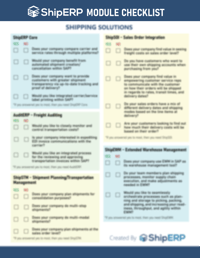 Shipping Solutions Checklist