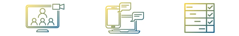 Communication tools icons for remote collaboration