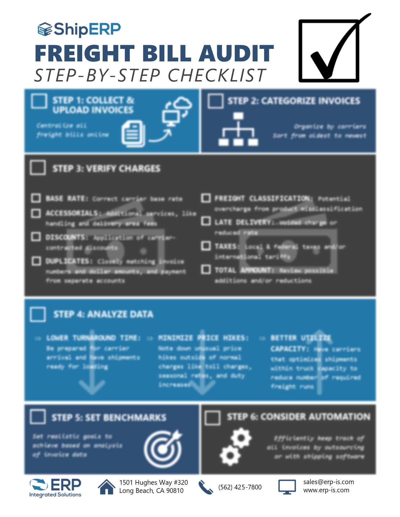 Freight Bill Audit Checklist blurred